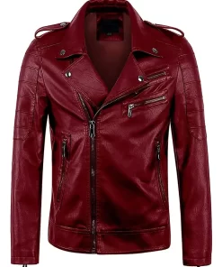 mens-asymmetric-zipper-maroon-faux-leather-jacket