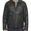 mens-black-faux-leather-biker-jacket