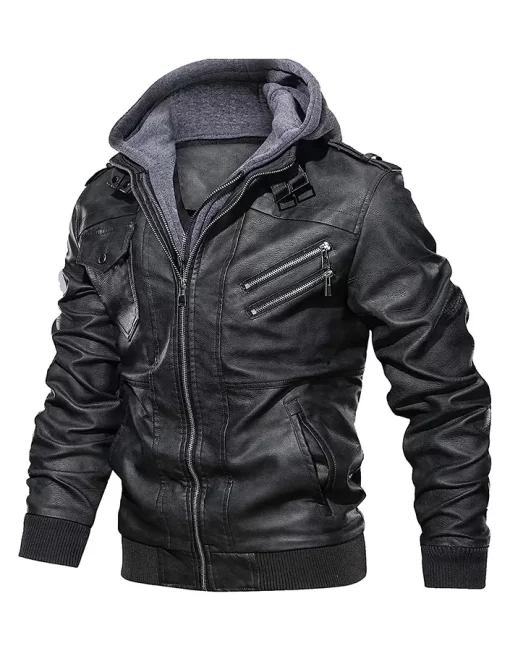mens-black-faux-leather-jacket-with-removable-hood