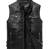 mens-black-faux-leather-motorcycle-vest