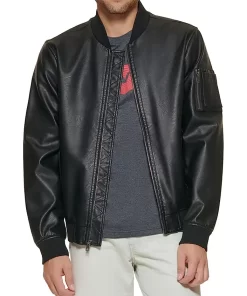 mens-black-faux-leather-varsity-bomber-jacket