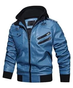 mens-blue-faux-leather-jacket-with-removable-hood