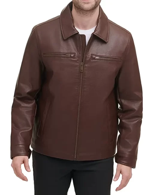 mens-brown-faux-leather-biker-jacket