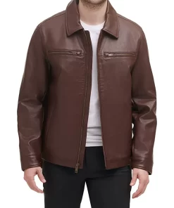 mens-brown-faux-leather-biker-jacket