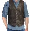 mens-button-front-dark-brown-faux-leather-vest