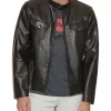 mens-dark-brown-faux-leather-trucker-jacket