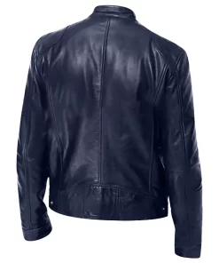 mens-long-sleeve-dark-blue-faux-leather-jacket