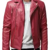 mens-long-sleeve-red-faux-leather-jacket