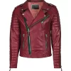 mens-maroon-biker-faux-leather-jacket