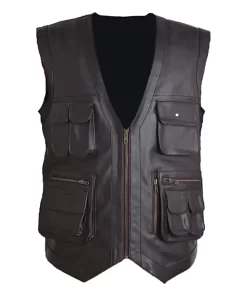 mens-multi-pocket-brown-faux-leather-vest