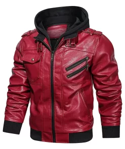 mens-red-faux-leather-jacket-with-removable-hood