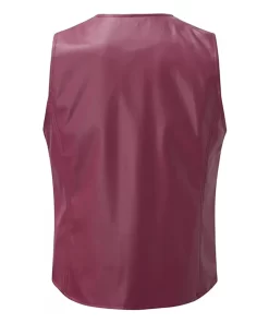 mens-v-neck-collar-burgundy-faux-leather-vest