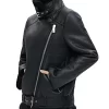 womens-black-faux-leather-shearling-jacket