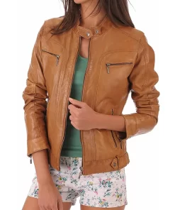 womens-brown-faux-leather-biker-jacket