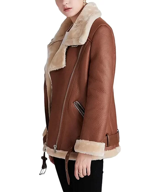 womens-brown-faux-leather-shearling-jacket