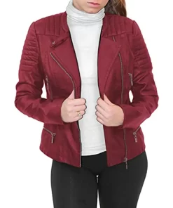womens-burgundy-faux-leather-biker-jacket