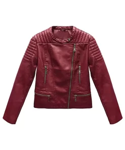 womens-burgundy-faux-leather-biker-jacket