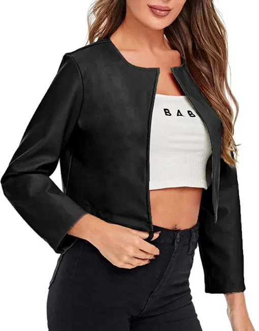 womens-casual-cropped-black-faux-leather-jacket