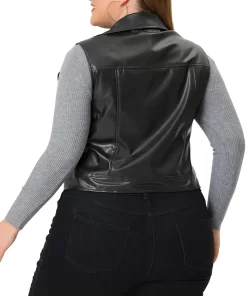 womens-classic-black-faux-leather-biker-vest