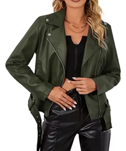 dark-green-faux-leather-jacket
