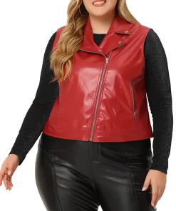 womens-classic-red-faux-leather-biker-vest