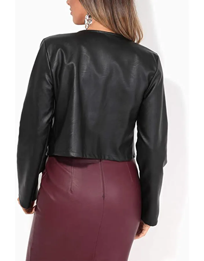 Womens Cropped Black Faux Leather Jacket 2 black-faux-leather-cropped-jacket