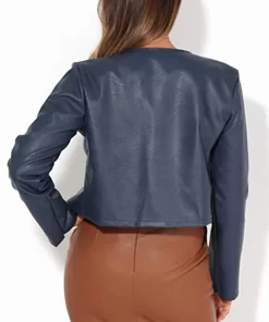 womens-cropped-navy-blue-faux-leather-jacket