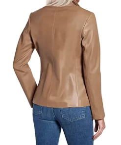 womens-long-sleeve-light-brown-faux-leather-jacket