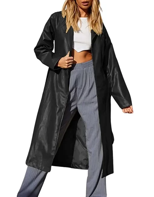 womens-open-front-black-faux-leather-coat
