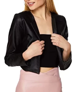 womens-open-front-black-faux-leather-jacket