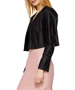 womens-open-front-black-faux-leather-jacket