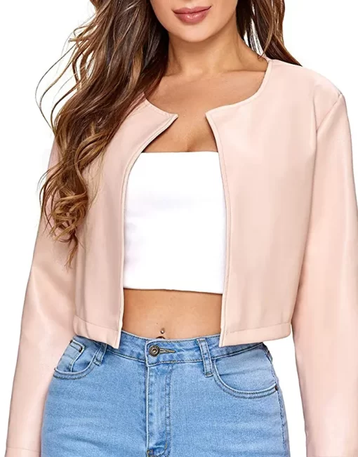 womens-open-front-light-pink-faux-leather-jacket