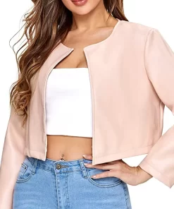 womens-open-front-light-pink-faux-leather-jacket