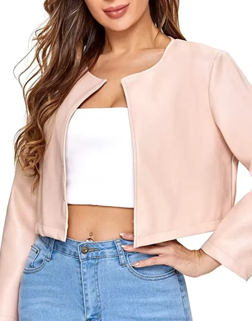womens-open-front-light-pink-faux-leather-jacket