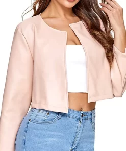 womens-open-front-light-pink-faux-leather-jacket
