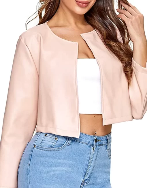 womens-open-front-light-pink-faux-leather-jacket