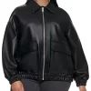 womens-oversized-black-faux-leather-bomber-jacket