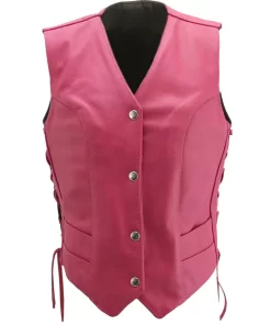 womens-pink-faux-leather-biker-vest