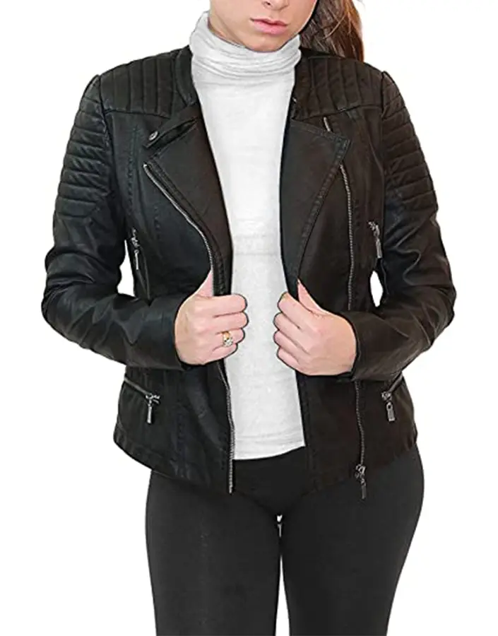 Women's Quilted Shoulder Black Faux Leather Jacket 3 womens-quilted-shoulder-black-faux-leather-jacket