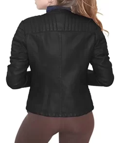 Women's Quilted Shoulder Black Faux Leather Jacket 8 womens-quilted-shoulder-black-faux-leather-jacket