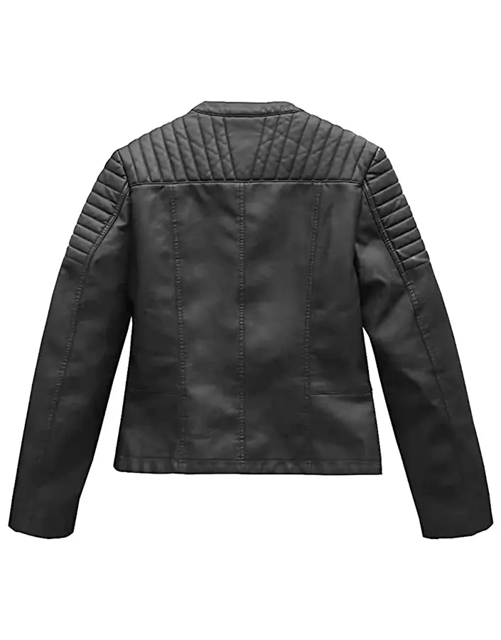 Women's Quilted Shoulder Black Faux Leather Jacket 2 womens-quilted-shoulder-black-faux-leather-jacket