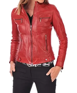 womens-red-faux-leather-biker-jacket
