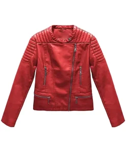 womens-red-faux-leather-biker-jacket