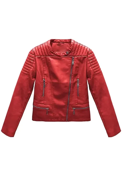 womens-red-faux-leather-biker-jacket