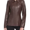 womens-shirt-collar-brown-faux-leather-jacket