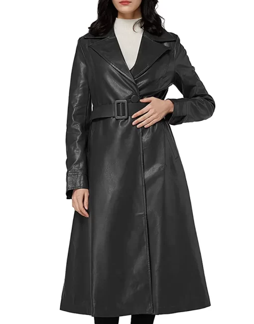 womens-single-breasted-black-faux-leather-coat
