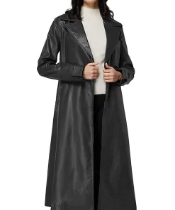 womens-single-breasted-black-faux-leather-coat