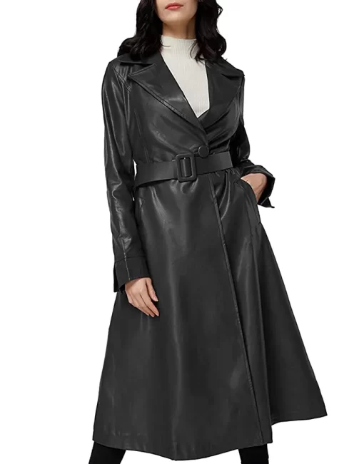 womens-single-breasted-black-faux-leather-coat