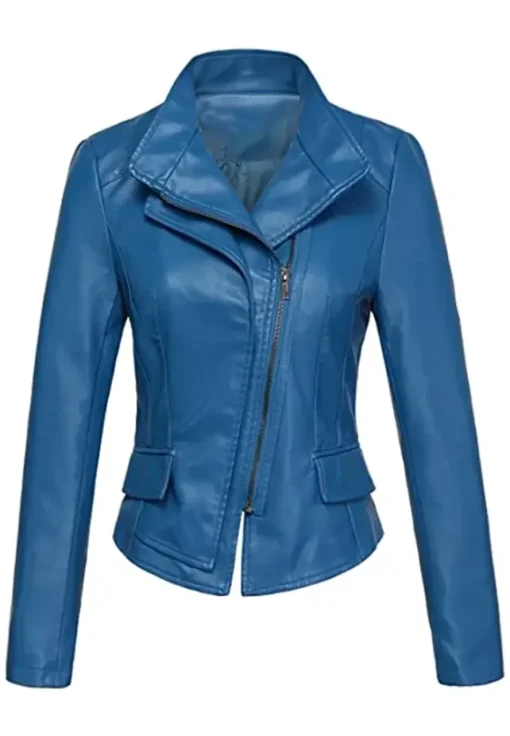 womens-stylish-blue-faux-leather-jacket