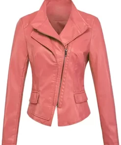 womens-stylish-peach-faux-leather-jacket